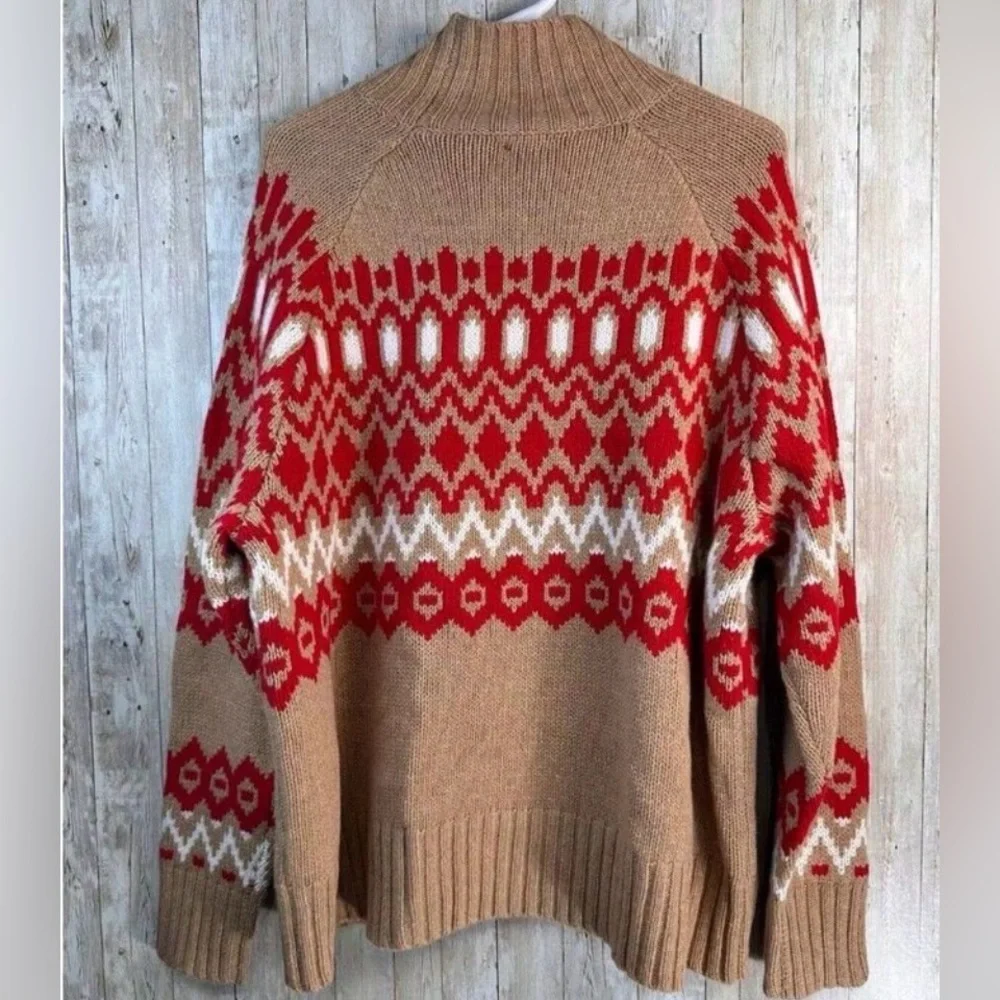 NWT EXQUISITE Vineyard Vines XS Red and Tan oversized SUPER SOFT Sweater♥️ - Picture 2 of 7